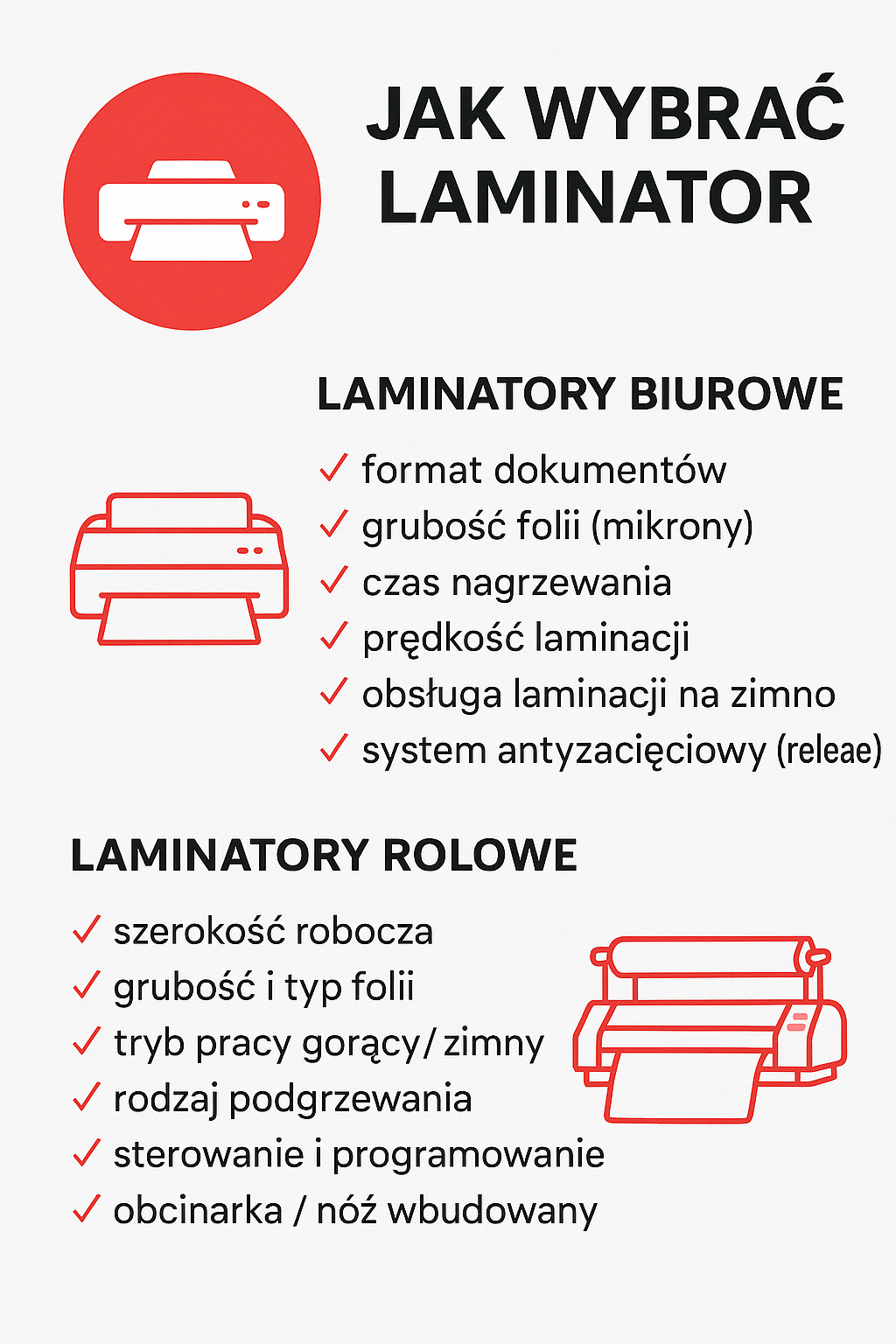 Laminatory w skrócie - infografika